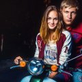 couple in scooter