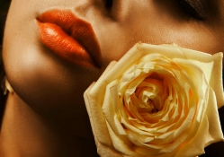 Lips and rose