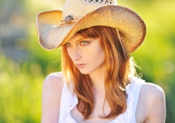 serious cowgirl thinking