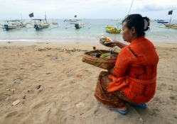 Praying Woman Bali Indonesia