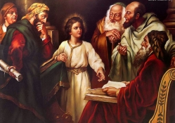 Young Jesus in the temple