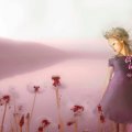 Girl in flower field