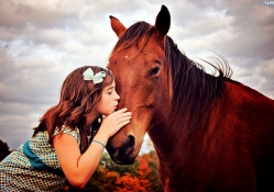 CLOSE FRIENDS GIRL AND HORSE