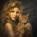 Beauty and cat