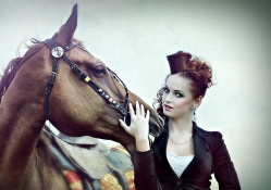 Model with Horse