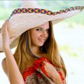 Cowgirl Mischa wearing a Sombrero