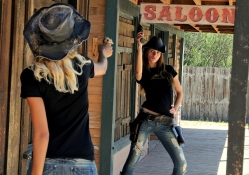 Cowgirl Show Down at the Saloon