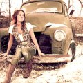 Cowgirl And Old Truck