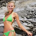 Talia Cherry in a Green Bikini at t Beach