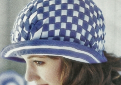 Blue and White Checkered Hat