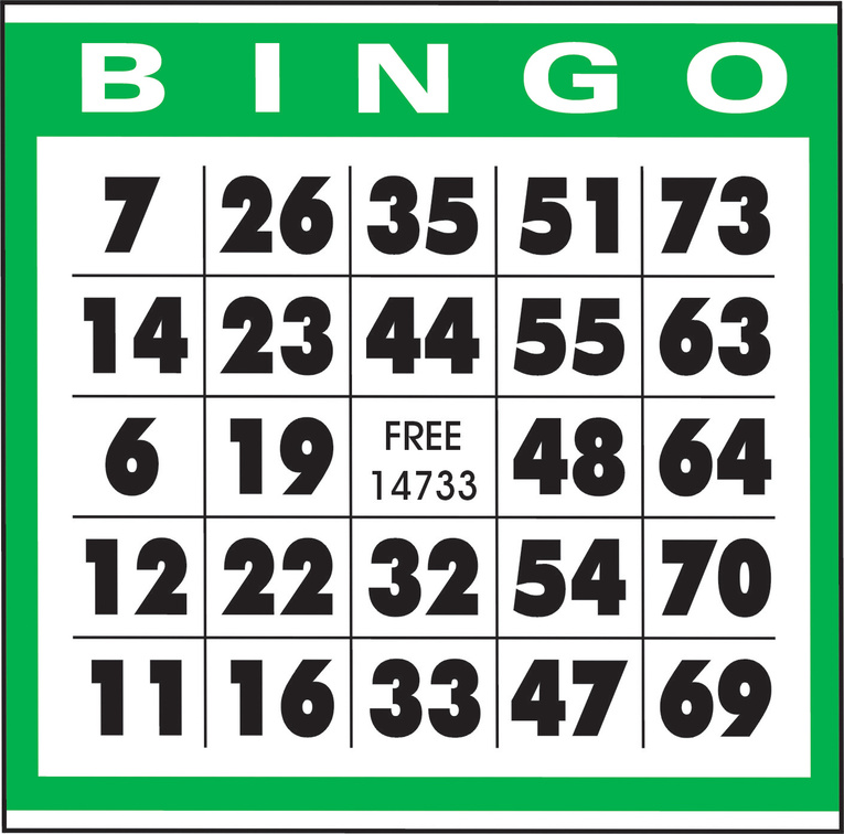 Bingo a lucky set of numbers 12,22,32,54,70,Bingo
