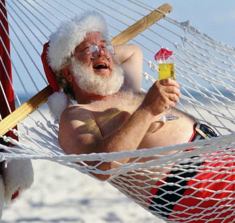 Santa enjoying life