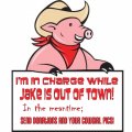 Cowboy Pig Holding A Sign
