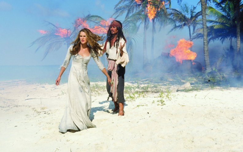 Captain Jack Sparrow and Elizabeth Swann