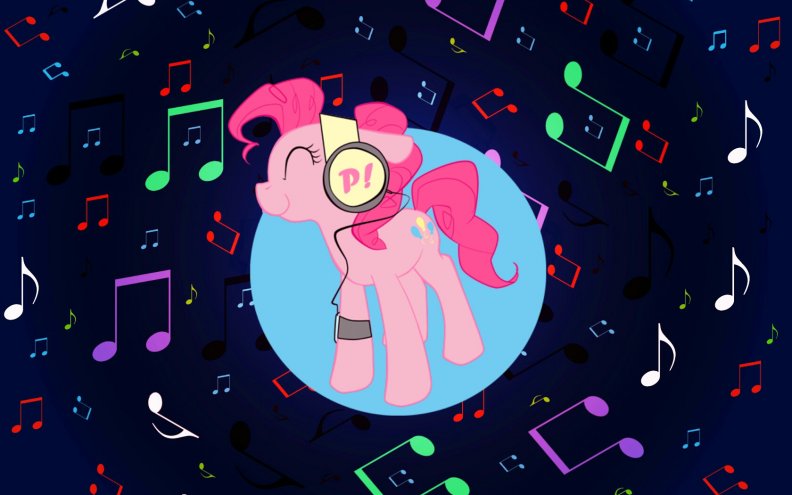 Pinkie Pie listing to music