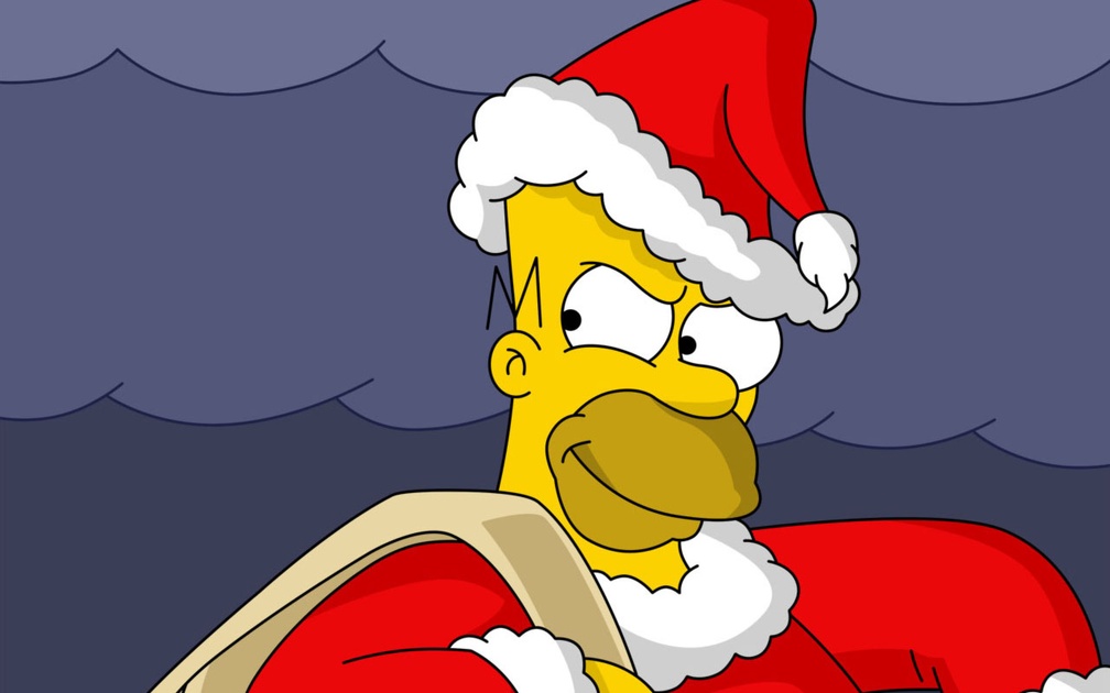Homer Simpson as Bad Santa