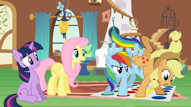 Rainbow Dash &amp; Applejack playing Twister
