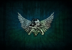 Winged Skull and crossed guns