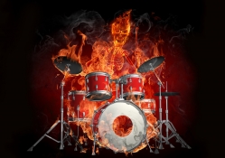 Flaming Skeletal Drummer