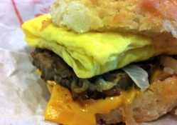 Steak Egg and Cheese Biscuit