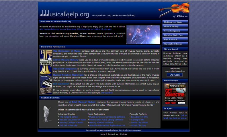 Musicalhelp.org sponsors American Idol