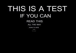 this is a test...