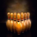 OLD STYLE WOODEN BOWLING PINS