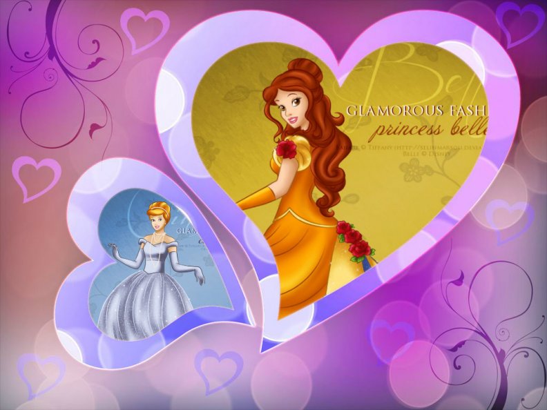 Belle,And,Cinderella,Two,Disney,Princesses