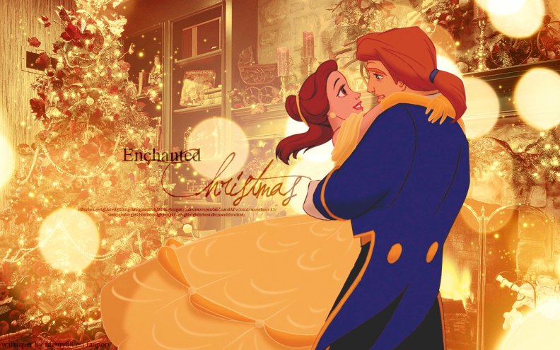 Belle,And,Adam,Disney,Princess,Christmas
