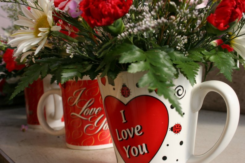 Floral mugs of Love♥