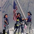 9/11 :Firefighters Raise Old Glory