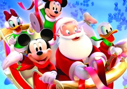 Mickey Mouse and Santa