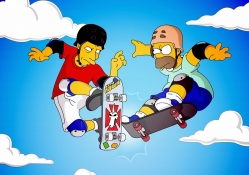 Homer With Tony Hawk