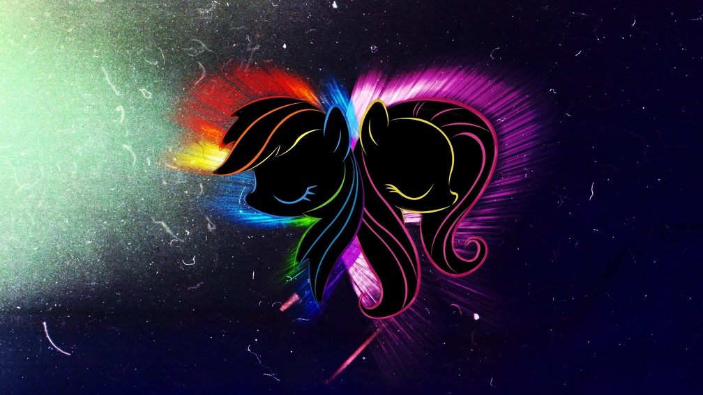 Fluttershy and Rainbow Dash (With Awesome Glow/Outlining)