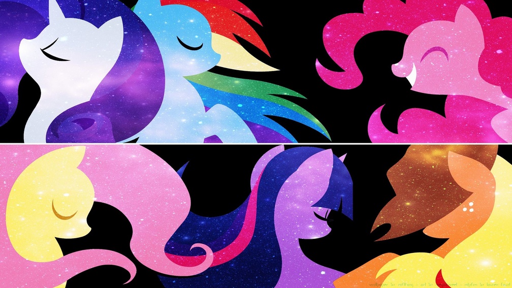 The Mane Six Colored by the Stars