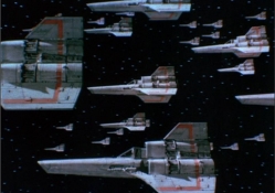 &quot;Sir, Incoming surface squadron doesn't seem to match any known Cylon War Machines!&quot;