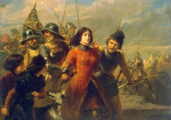 Painting depicting Joan of Arcs' demise