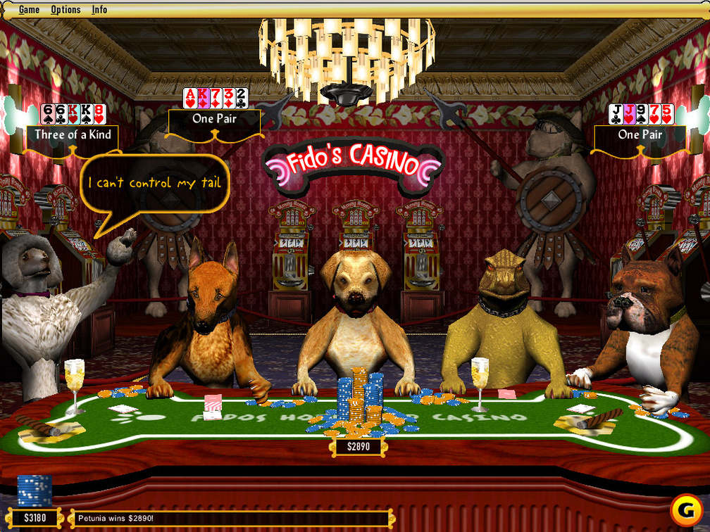  poker dogs playing at the casino 