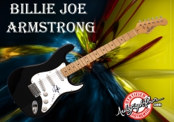 Green Day Billie Joe Armstrong Autographed Guitar Free Wallpaper
