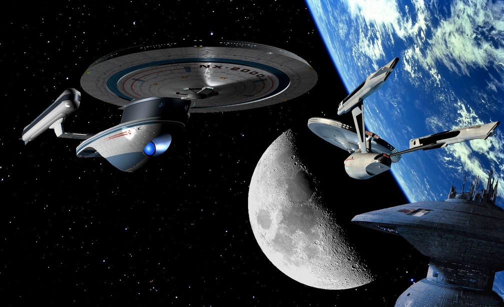 Star Trek Excelsior Chasing Enterprise
