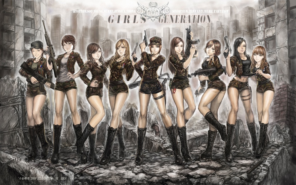 Kpop group,Girls Generation,animated