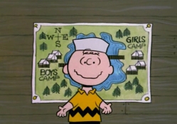 charlie brown with camp map in the background