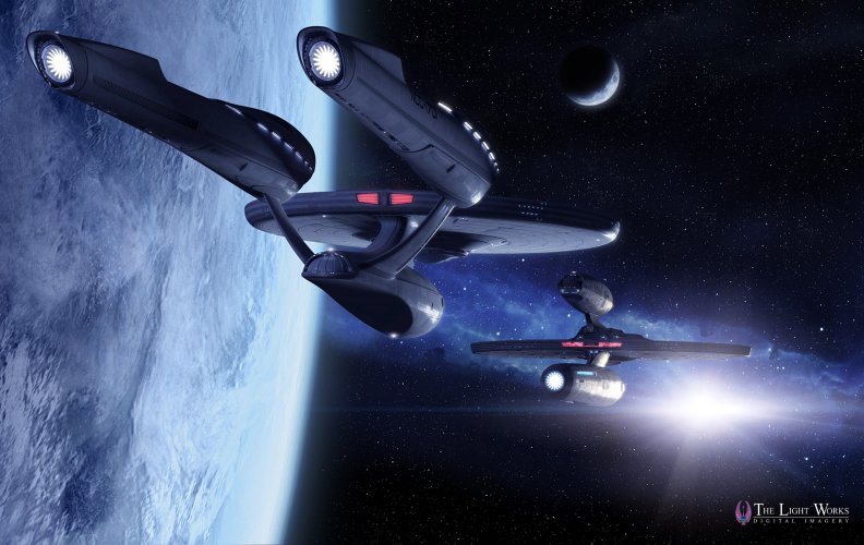Star Trek New Enterprise and Kelvin