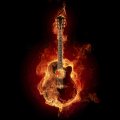 Guitar is on fire