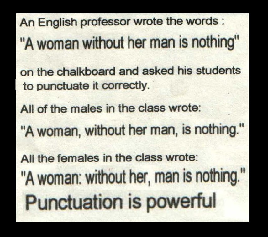 punctuation halurious!!!