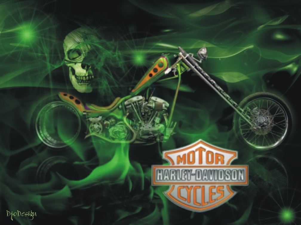 Harley_Davidson green skull