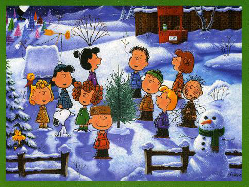 charlie brown and friends in winter